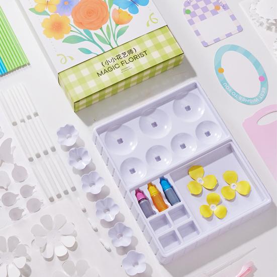 1 Set DIY Watercolor Flower Art Kit Handcrafted Coloring Paper Flower Kit