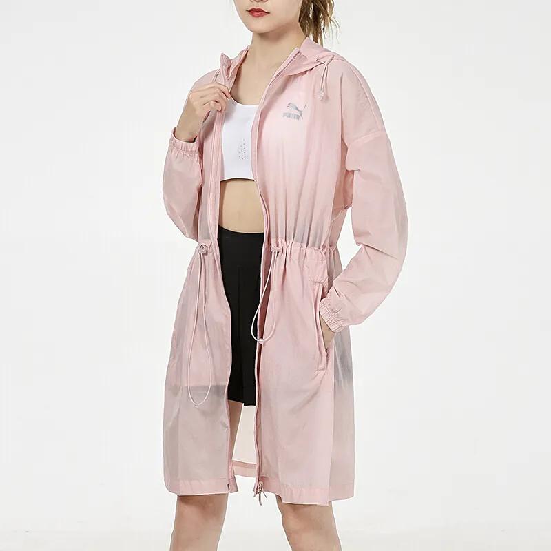 Puma Тренчи Женские Розовые С Капюшоном Средней Длины (унисекс) Тренчи 532680 36