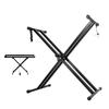 LKCCTK Клавиатура Двойная рамка для клавиатуры Легко складывается и имеет 6 уровней высоты, кронштейн для инструмента, черная подставка, подставка, X-образная, сборка, регулировка,
