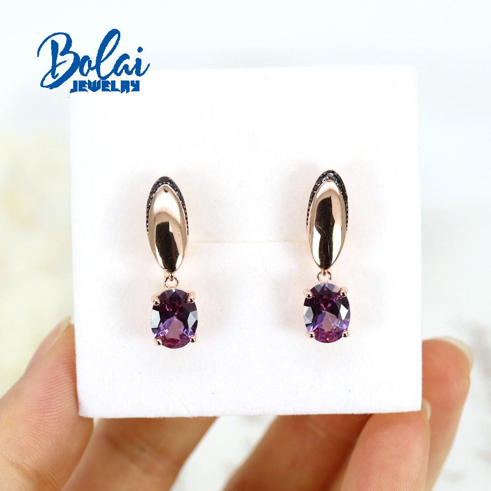 Новые серьги nano Alexander овальной формы 7*9 мм, драгоценный камень, стерлинговое серебро 925 пробы, розовое золото, модные изысканные украшения для женщин