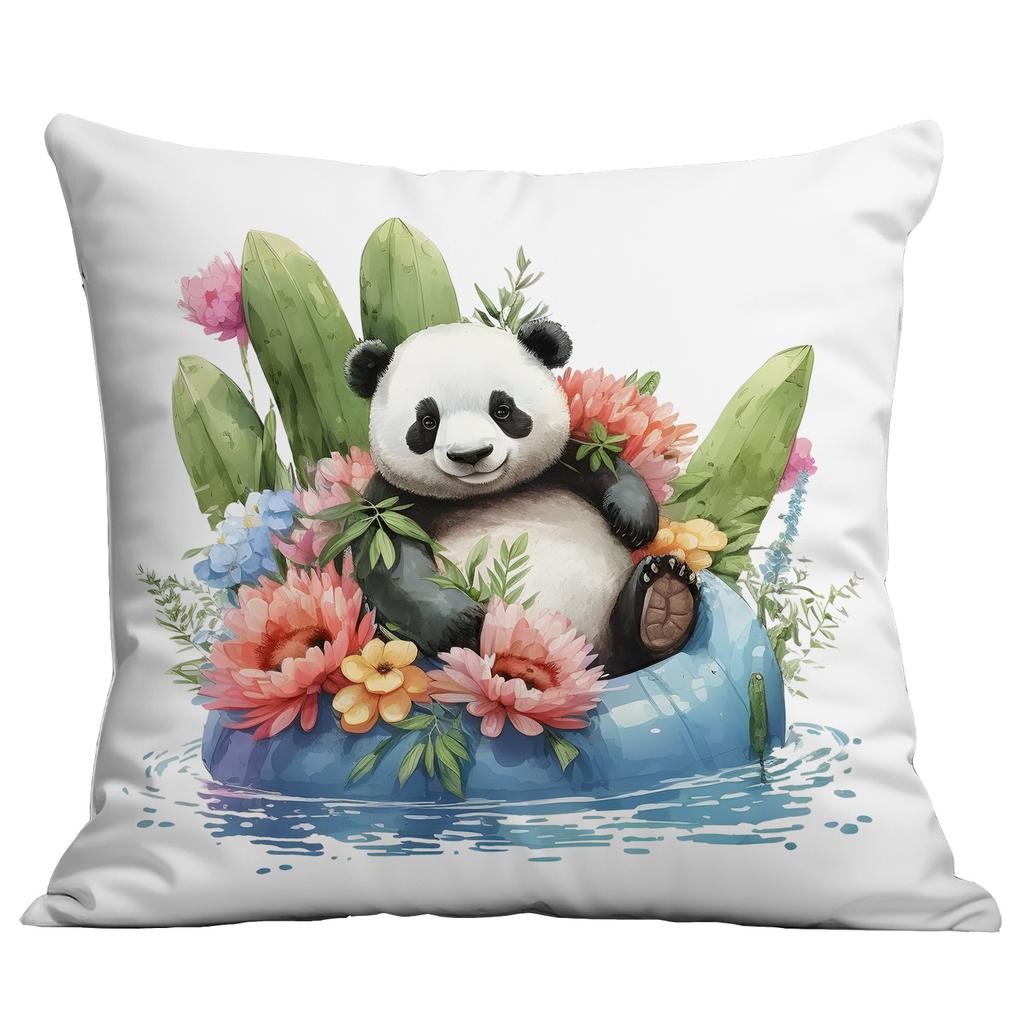 New Cute Cartoon Summer Panda Pillow Case Home Sofa Cushion Pillow Case Decoration