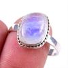 Кольцо из стерлингового серебра 925 пробы с натуральным радужным лунным камнем, размер 10 G2v55