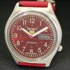 VINTAGE SEIKO 5 AUTOMATIC 7009A JAPAN MENS MAROON COLOR DIAL WATCH A702323-5 R124-a702323