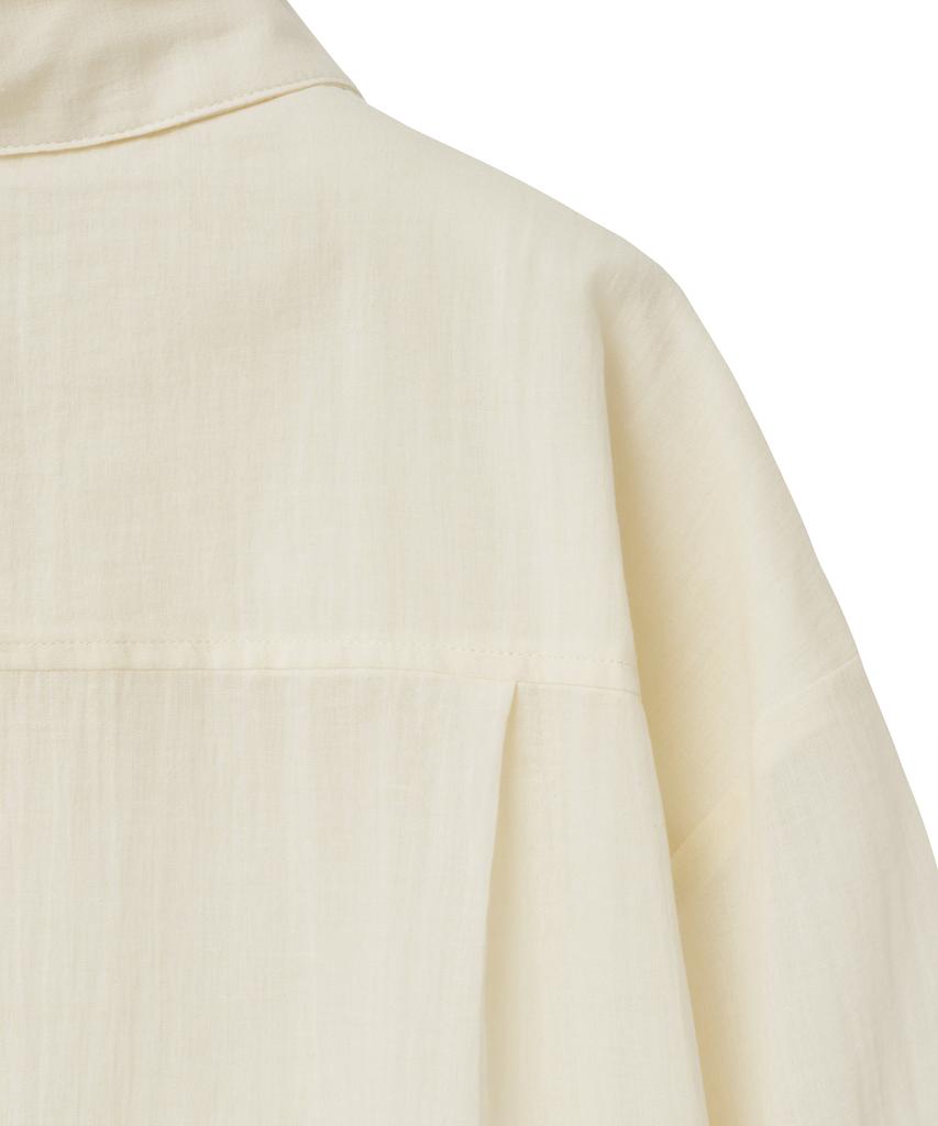 NOIRER FOR WOMAN Pale Scarf Loose Fit Shirt (Buttercream)
