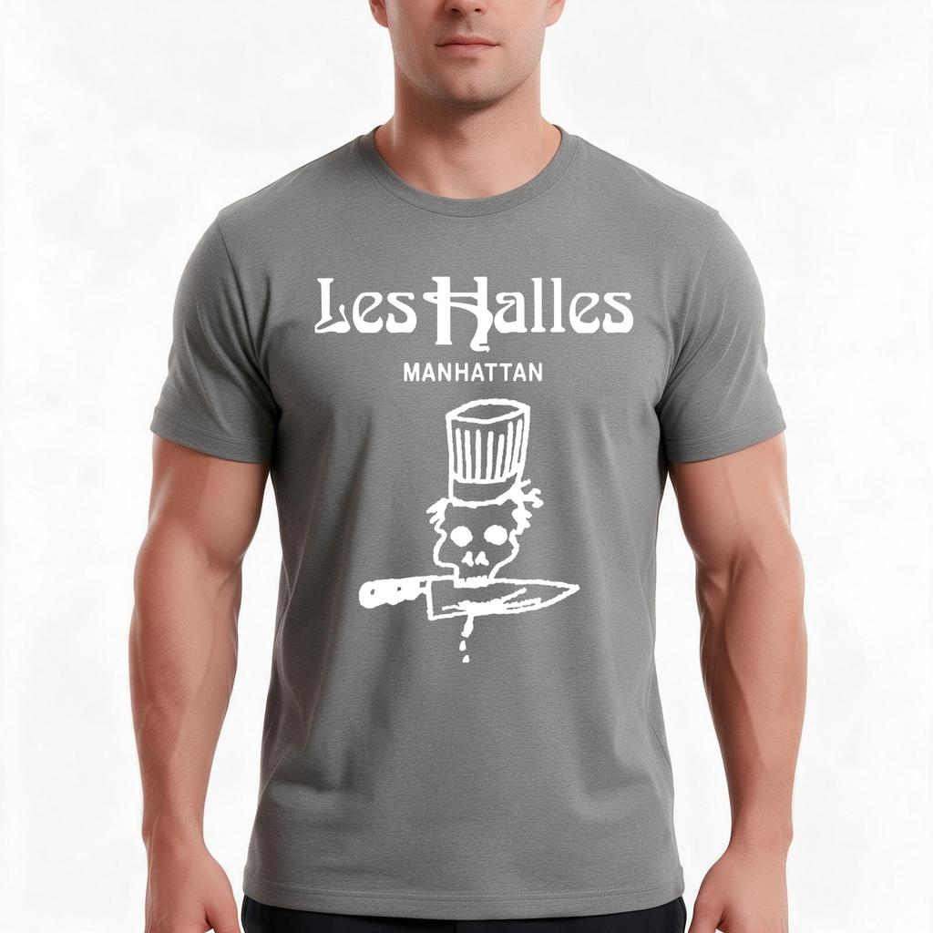 Retro Bourdain Les Halles Unisex Unisex Design Tshirt Summer Casual Cotton Tee Oversized Streetwear Tops Vintage Graphic Print
