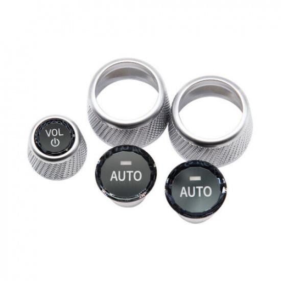 3x 2013- BMW 3 3GT F30 F31 AC AUTO + Volume Control Switch Crystal Knob For BMW 3 | Dustproof | Front | Push Button