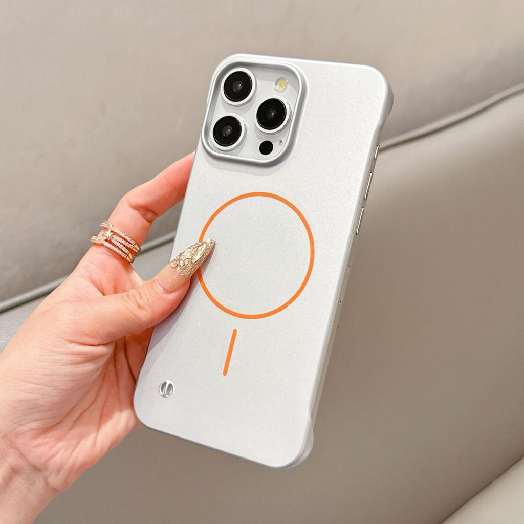 Подходит для iPhone16Promax Безрамочный чехол для мобильного телефона Твердый ПК Магнитная адсорбция Защитный чехол для Apple 15 14 Матовый