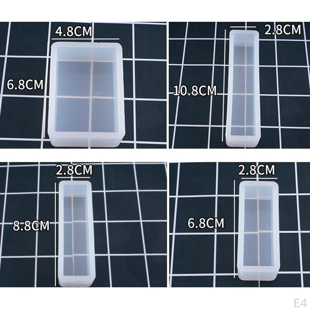 9x Прямоугольный силиконовый смоляной ювелирный бриллиант для литья смолы, мыла, эпоксидной смолы