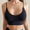 Women's Seamless Underwear Crop Top - Padded, Ribbed Fabric, Spaghetti Straps in Multiple Colors
