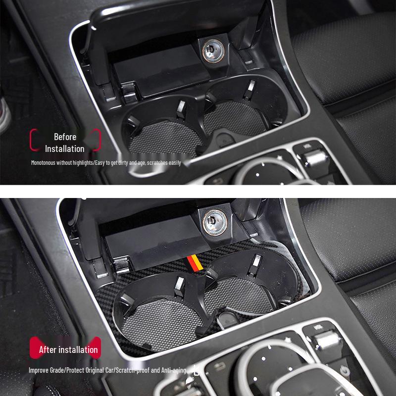Наклейка подстаканника из углеродного волокна для отделки салона Mercedes-Benz C-Class W205