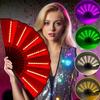 New LED Illumination Led Light Fan PVC Foldable Light Up Fan Lightweight 64cm Led Glow Fan for Line Dancing