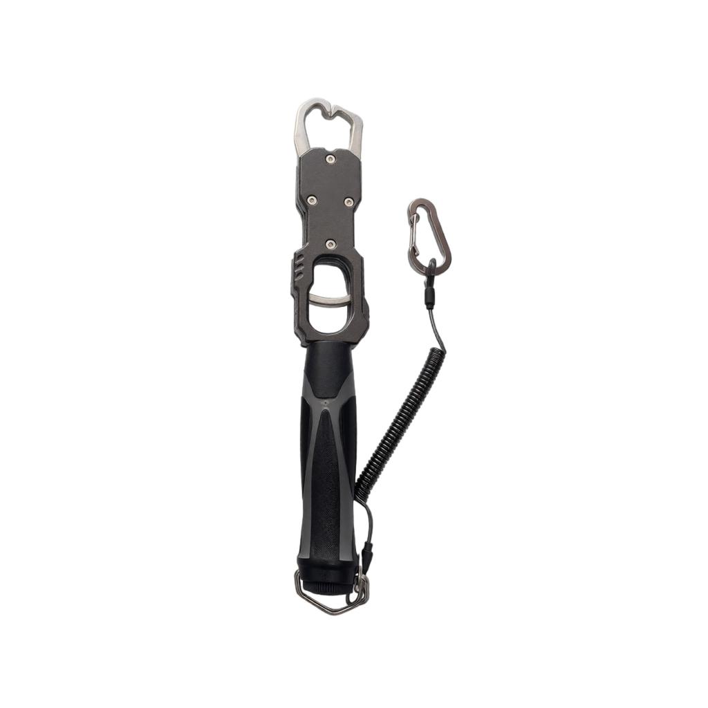 Heavy Duty Fish Gripper with Built-in Scale Non-slip Handle Fishing Lip Grip Tool for Secure Fish Holding and Measuring