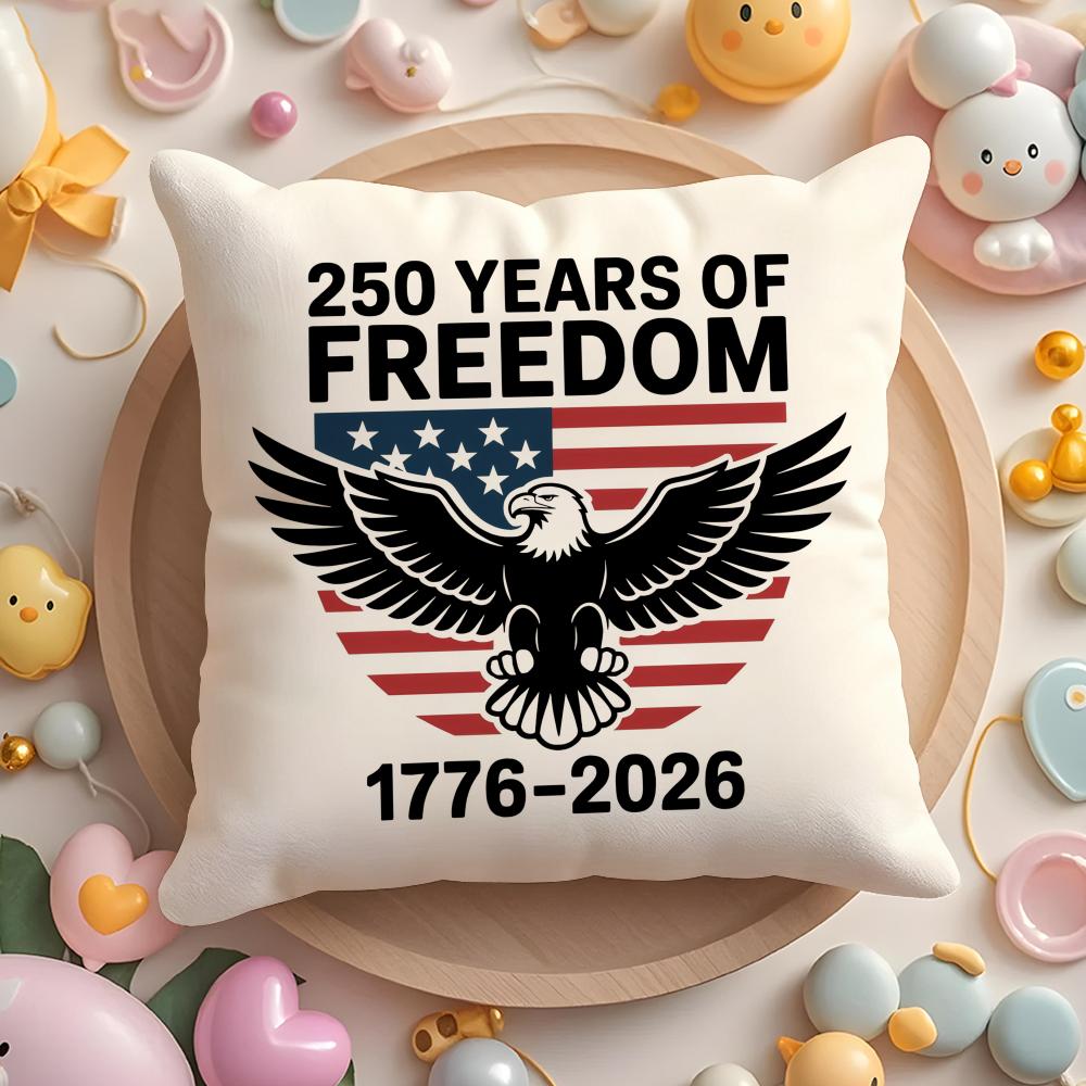 Чехол на подушку 250-летие США Плюшевая ткань Мягкий Двусторонний Печатный Диван Теплый Зимний Домашний Подарок Наволочка