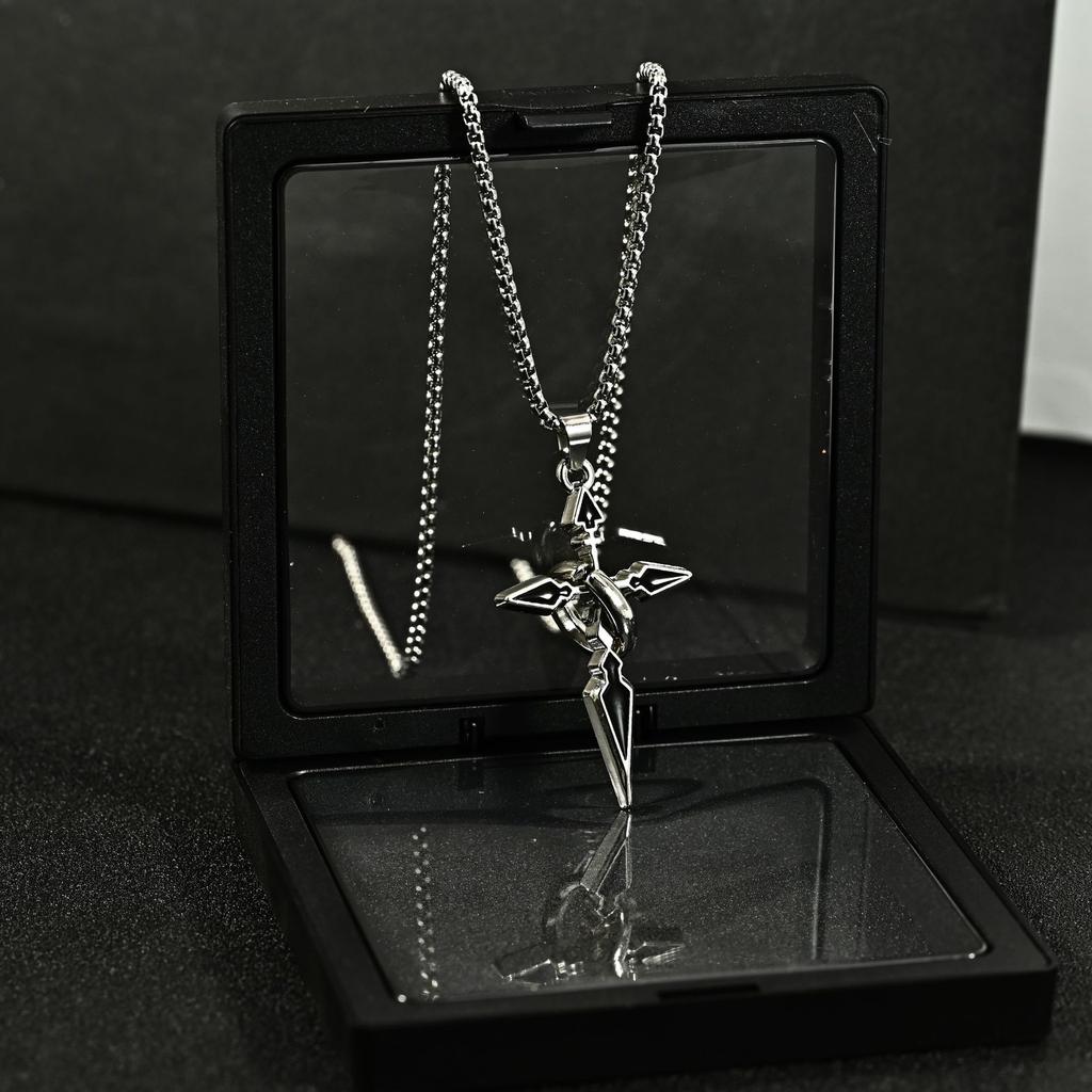 New Cross Pendant Necklace Trendy Versatile Chain Accessories Hoodie Pendant Titanium Steel Chain