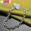 925 Sterling Silver Heart Love Pendant Bracelet Chain Jewelry