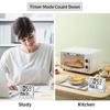 Digital Travel Alarm Clock Battery Operated, Portable Large Number Display Alarm Clock with Temperature,12/24 H Small Desk Clock -Silver (NO Light)