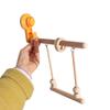 Platform Suction Cup Parrot Stand Wooden Wall Parakeet Swing Suspended with Stand Pole Parrot Training Rack for Cage Hanging