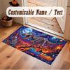 Dinosaur Theme Soft Crystal Velvet Rug Custom Name & Text Print Non Slip Floor Rug for Bedroom Living Room