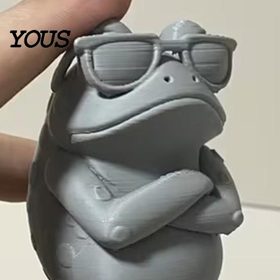 Статуэтка лягушки со скрещенными руками, 3D-печатная фигурка, Мини-украшение для рабочего стола, Симулированная модель, Коллекционная фигурка Цундере с руками, стоящая на столе,