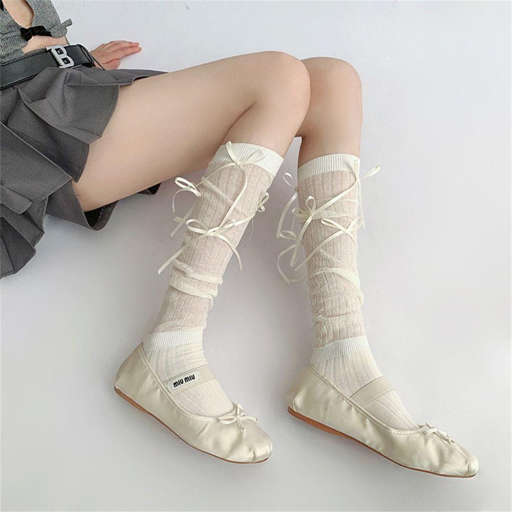 1 пара чулок до бедра прозрачных в балетном стиле JK, кавайные гольфы до колена для женщин, девушек