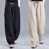 Cotton Linen Draping Bloomers Women Summer High-waisted Haren Pants Casual Pants Loose Vintage Radish Pants Women