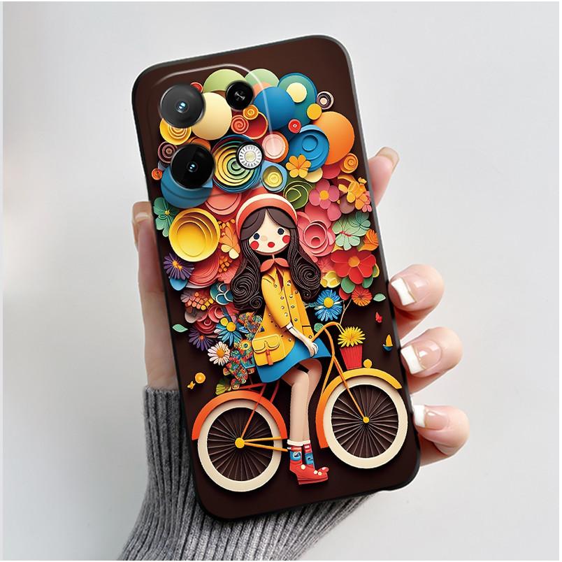 Shockproof Phone Case For Umidigi G9C Soft Silicone Black Casing Aesthetic Romantic Beach Moonlight Pattern Candy Shell