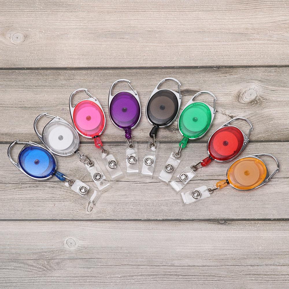 1 шт. Модный прочный зажим для ID-карты с именем, клипса против потери, выдвижное кольцо для ключей, держатель для бейджа, шнурки