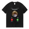 Dank Meme Hamster Staring Front Camera Hampter Calling T Shirt for Men Women Cute Oversized Graphics T-shirt 100% Cotton Tees