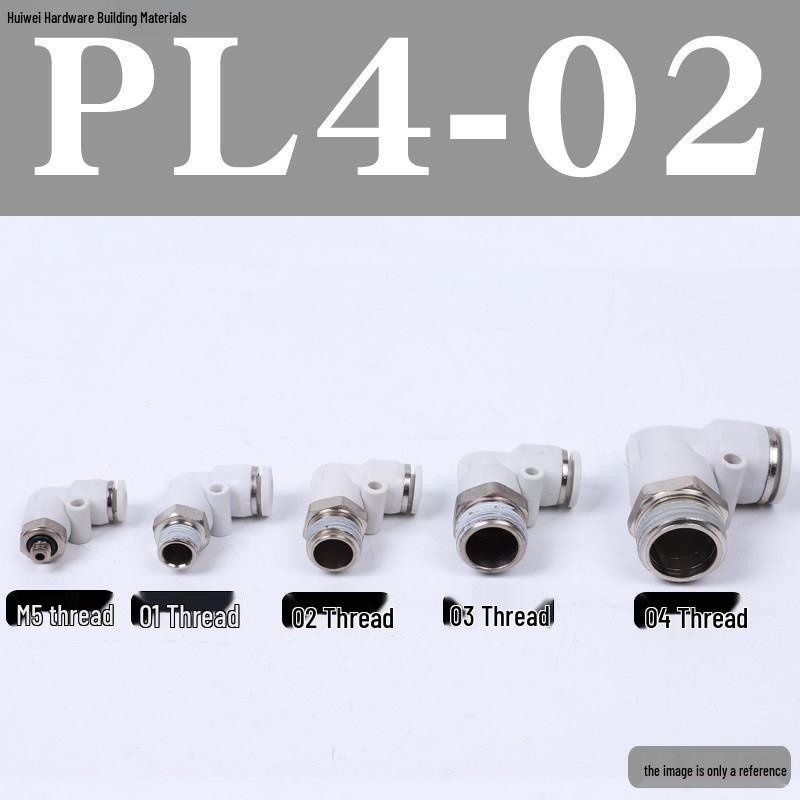 Быстроразъемное соединение для пневматической трубки: PL8-02, 4-M5, 6-01, 10-03, 12-04 Резьбовой угольник