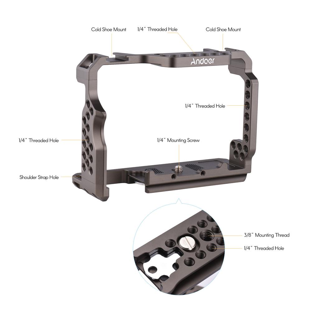 Клетка для камеры Andoer из алюминиевого сплава, замена видеоустановки для Sony A7R III/A7 II/A7III