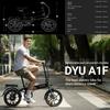 Electric Bike DYU A1F Pro 16" 250W Motor 7.5AH Foldable E-Bike Max Range 60Km Load 120Kg Black