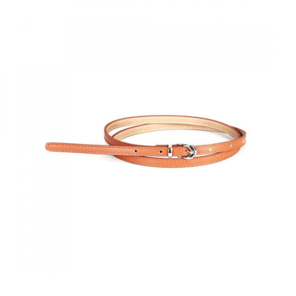 Shop Korean Women S Shiny Round Buckle Ultra Slim 10mm Belt Tu Wbt 0930 Camel