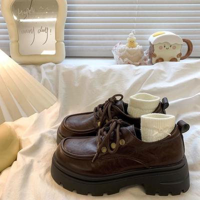 Модные женские лоферы Туфли Платформа Круглый носок Женские туфли Отпускная обувь Весна Корейский стиль Оптом Стильный Роскошный бренд 39