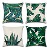 Plant Home Tropical Plant Flax Pillowcase Palm Leaf Home Sofa Pillow Cushion Cover