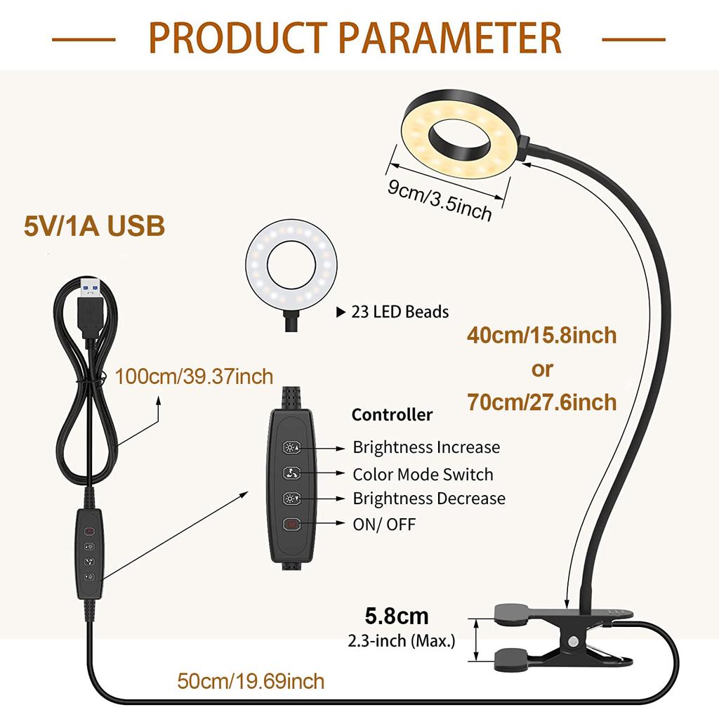 USB светодиодные лампы для чтения, гибкая гусиная ножка, регулируемая яркость, настольная лампа, зажим для крепления на стену, для защиты глаз, для спальни, для книг