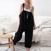 Женские однотонные брюки с регулируемыми бретелями без рукавов и комбинезон с карманами