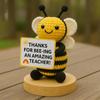 Вязаная пчела учителю подарок признательность ручной работы украшение благодарности пчела со знаком вязание крючком пчела