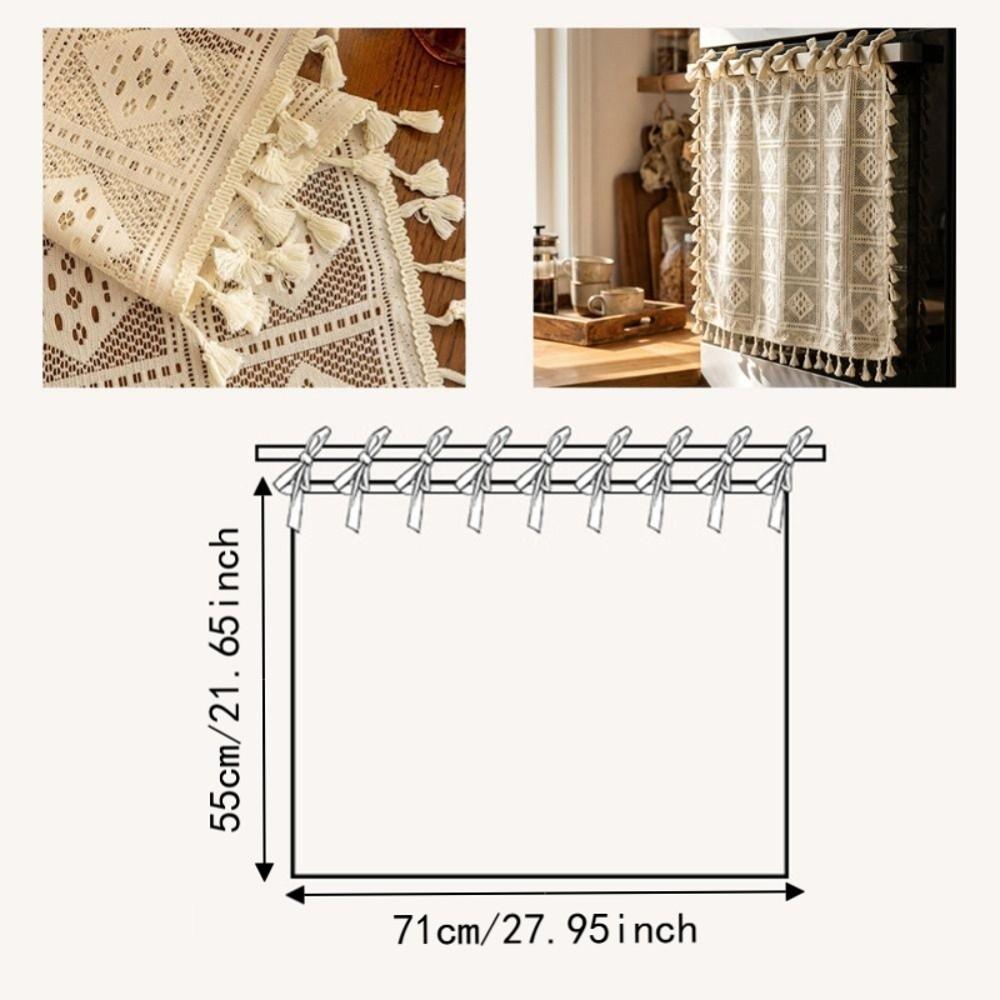 Lace Dishwasher Cover Skirt Tassels Kitchen Cabinet Curtains No Drill Oven Skirt Cabinet Window