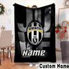 Custom Name Juventus Emblem Throws Blanket Flannel Blankets for Couch Bed Gifts for Men Women Picnic blanket Christmas fan gifts