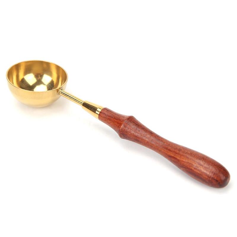 Ложка для горячего сургуча с деревянной ручкой Ложки для ретро-сургучной штамповки Пригласительные открытки Декоративные штампы Ремесло