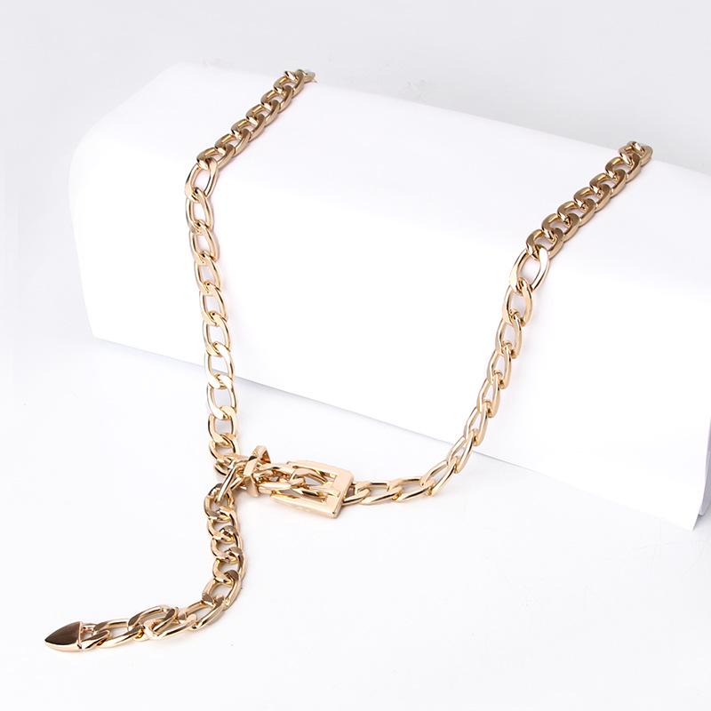 Женский металлический пояс-цепочка в панк-стиле - корейский модный аксессуар для платьев и брюк