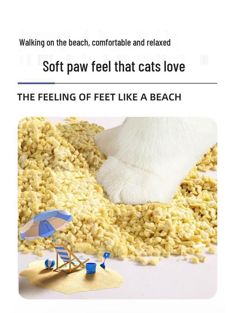 Xiaomi Tofu Cat Litter: Dust-Free, Clumping, Flushable, Small Particles.