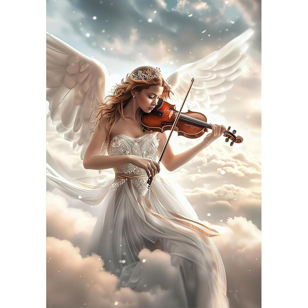 5D DIY Ретро Ангел Настенное Искусство Круглая Алмазная Живопись Церковный Стиль Красивый Ангел Искусство Преданности Домашний Декор