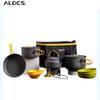 ALOCS Набор походной посуды для кемпинга на открытом воздухе, Штормовая горелка, Набор для кемпинга на 4 персоны с сумкой для хранения и посудой
