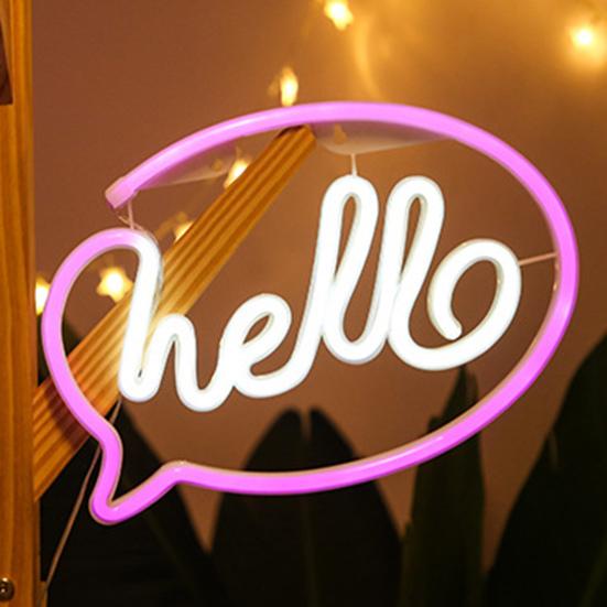 HELLO неоновая вывеска креативной формы с USB/батарейкой, неяркая светодиодная неоновая лампа, настенный орнамент, товары для вечеринок