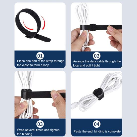 50/100Pcs Reusable Cable Ties Heavy Duty Multi-Purpose Headphones Audio Computer Phone Charging Cable Tie Wraps Fastening Straps