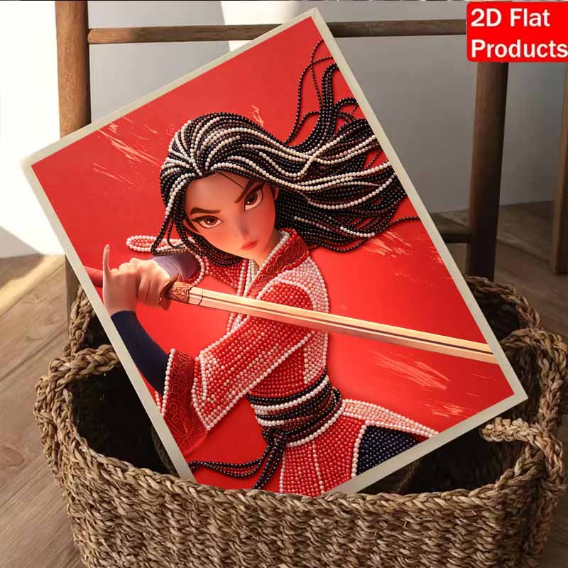 Disney DIY Жемчужная живопись Мулан Героическая Настенное украшение дома Жемчужные драгоценные камни Живопись Картины Поделки Украшение дома
