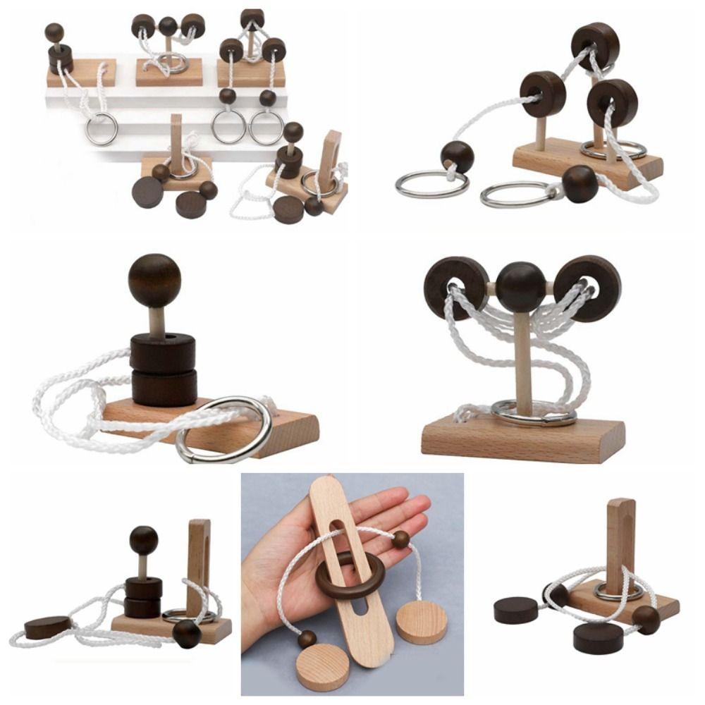 Wooden Threading Rope Loop Puzzle 3D Classic Kids