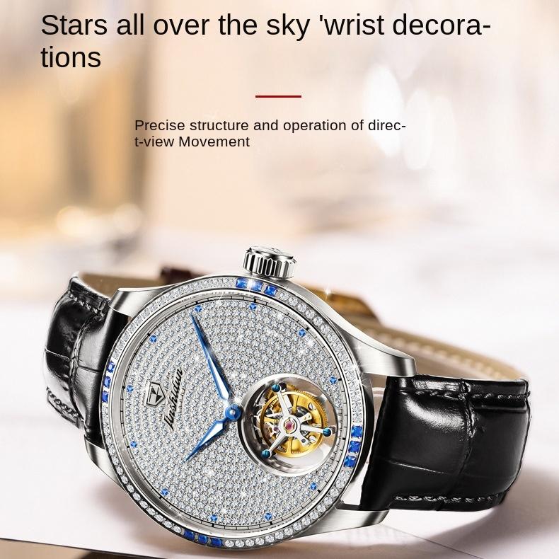 JINSHIDUN Брендовые часы Tourbillon Brick Механические часы Модные трендовые мужские часы