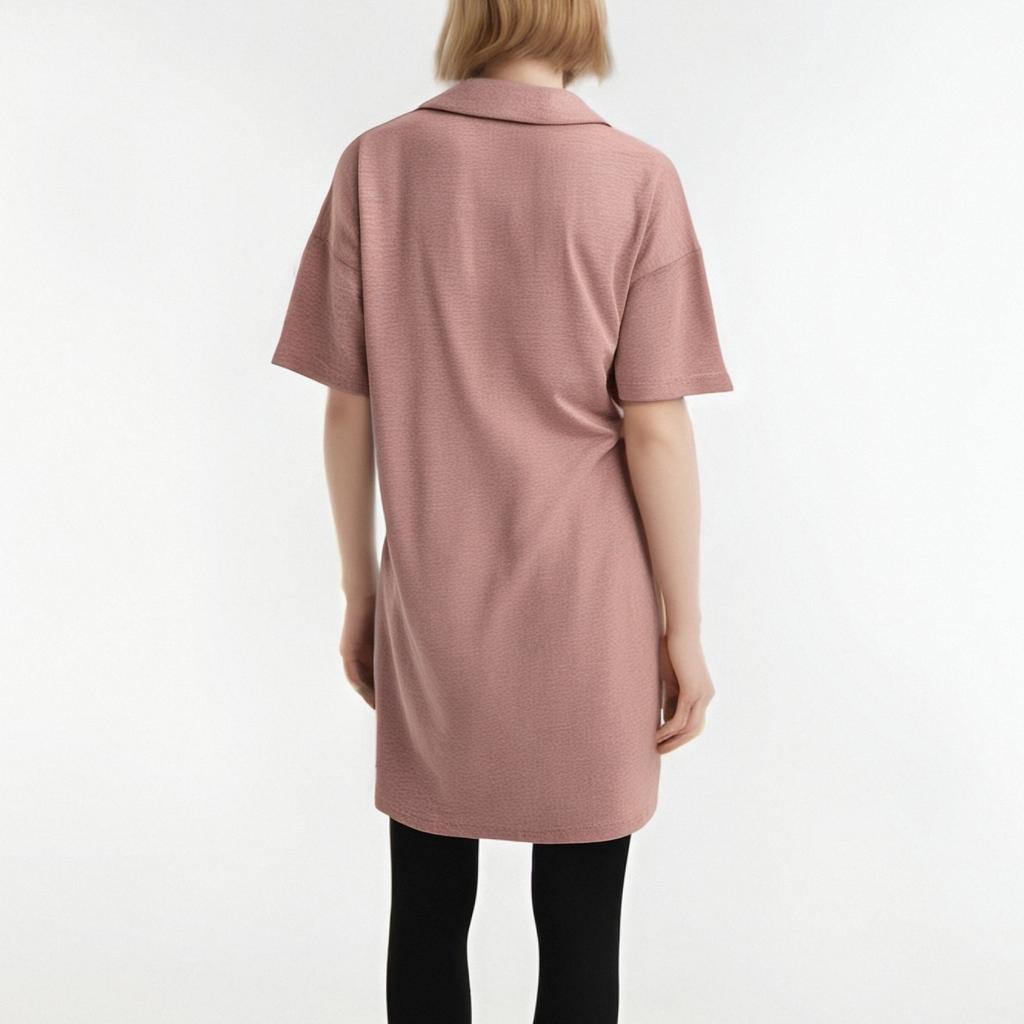 Женское модное летнее повседневное однотонное свободное платье с V-образным вырезом и лацканами